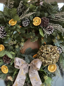 Natural orange door wreath