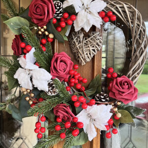 Red Lady Everlasting door wreath