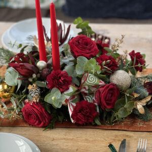 Festive red table flowers